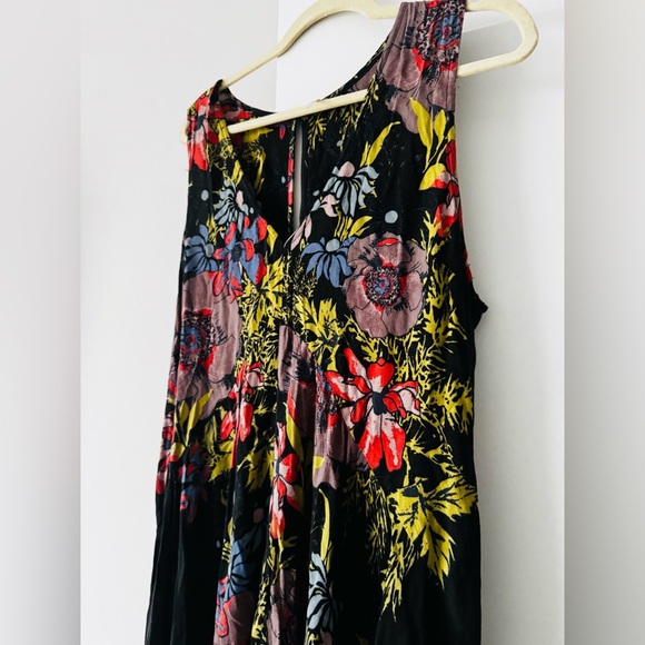 Free People Floral High-Low Skirt - Black and Multicolor - Picture 5 of 10